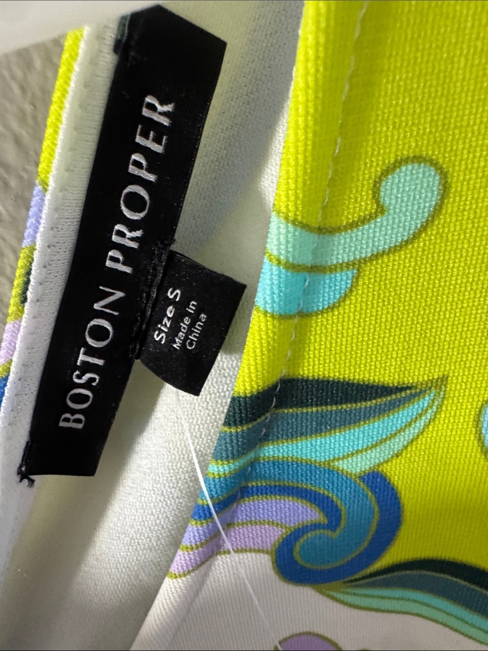 Boston Proper Lime Multi-Print V-Neck Midi Dress - Picture 2 of 9